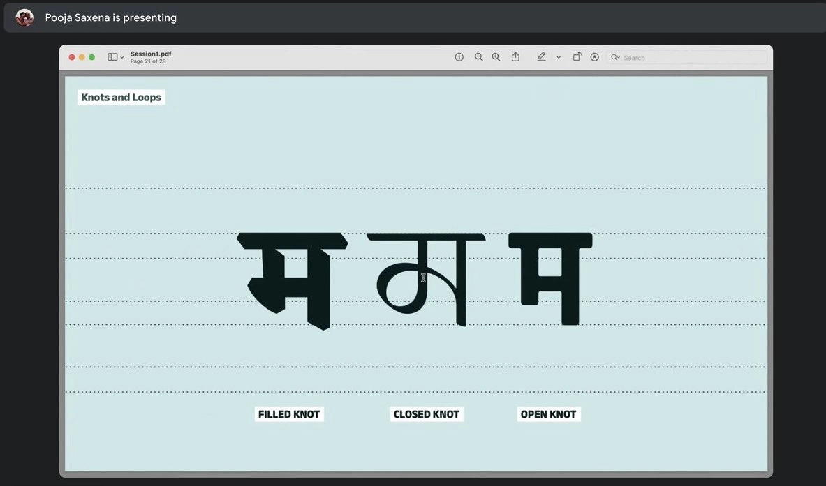 screengrab from devanagari typography workshop