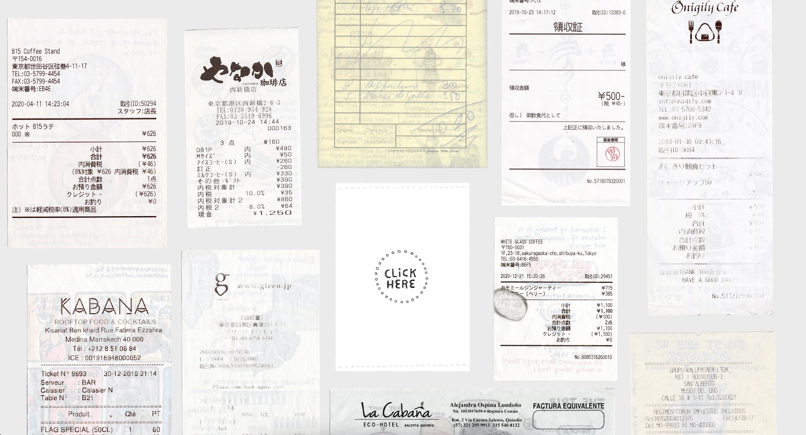 Coffee Receipt Stories are told using varied storytelling devices like comics and infographics.
